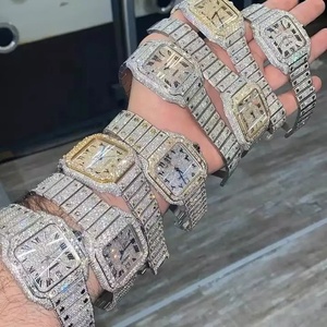 Hip Hop Stainless Steel Diamond Iced Out Quartz Watch