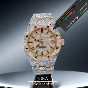 White Gold Mechanical Moissanite Watch
