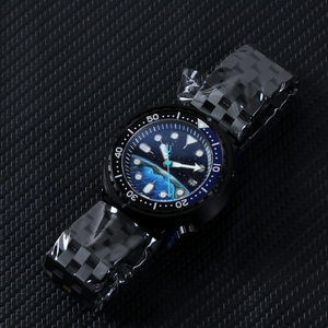 NO Logo NH35 Mens Tuna Watch 904l Dive Watch Earth Space Dial Automatic