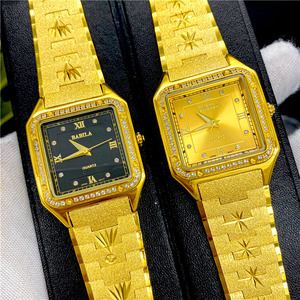 24K Gold Square Carved Watch