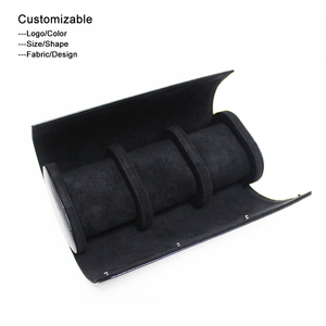 Luxury Watch Case For Travel 3 Slots Watch Roll Leather