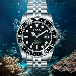 Custom Logo GMT Automatic Mechanical Watch 10ATM Diving Watch