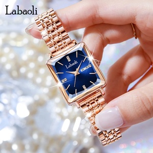 LABAOLI Women Gold Rectangle Watch