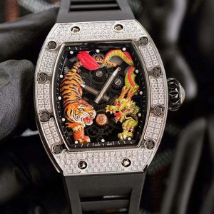 OEM ODM Watch Diamond Tiger Dragon Skeleton Tourbillon Mechanical Watch