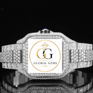 Iced Out Diamond Stainless Steel Watch