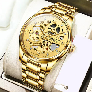 Double-sided Hollow Gold Inlaid Diamond Luminous Watch