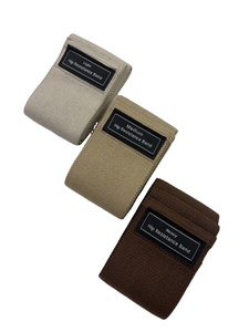 Reliable Modern Beige Knitted Resistance Bands Set for Yoga Pilates Exercise Home Fitness Workout