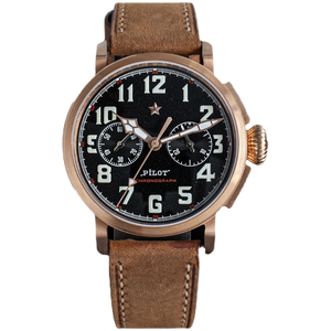 White Gold Automatic Mechanical Pilot Watch